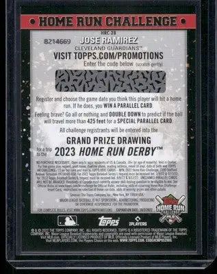 2022 Topps Home Run Challenge Jose Ramirez #HRC-28 Baseball - Baseball Card Single