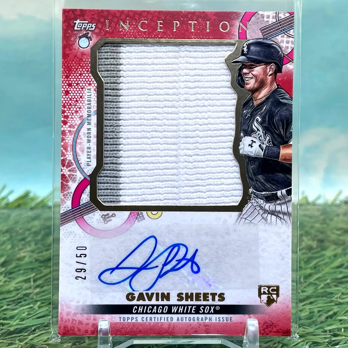 2022 Topps Inception Gavin Sheets Jumbo Patch Auto #IAJP-GS Red /50 - Baseball Card Single