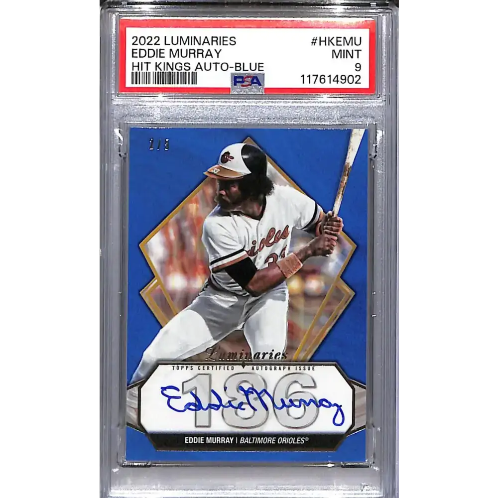 2022 Topps Luminaries Hit Kings Blue #HK-EMU Eddie Murray PSA 9 MINT Auto 2/5 Baltimore Orioles - Baseball Card Single