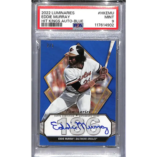 2022 Topps Luminaries Hit Kings Blue #HK-EMU Eddie Murray PSA 9 MINT Auto 2/5 Baltimore Orioles - Baseball Card Single