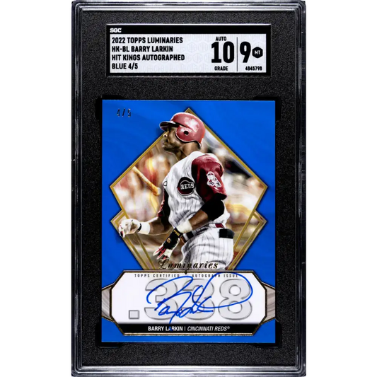 2022 Topps Luminaries #HK-BL Barry Larkin SGC 9 MINT Auto 4/5 Cincinnati Reds Baseball Card - Baseball Card Single