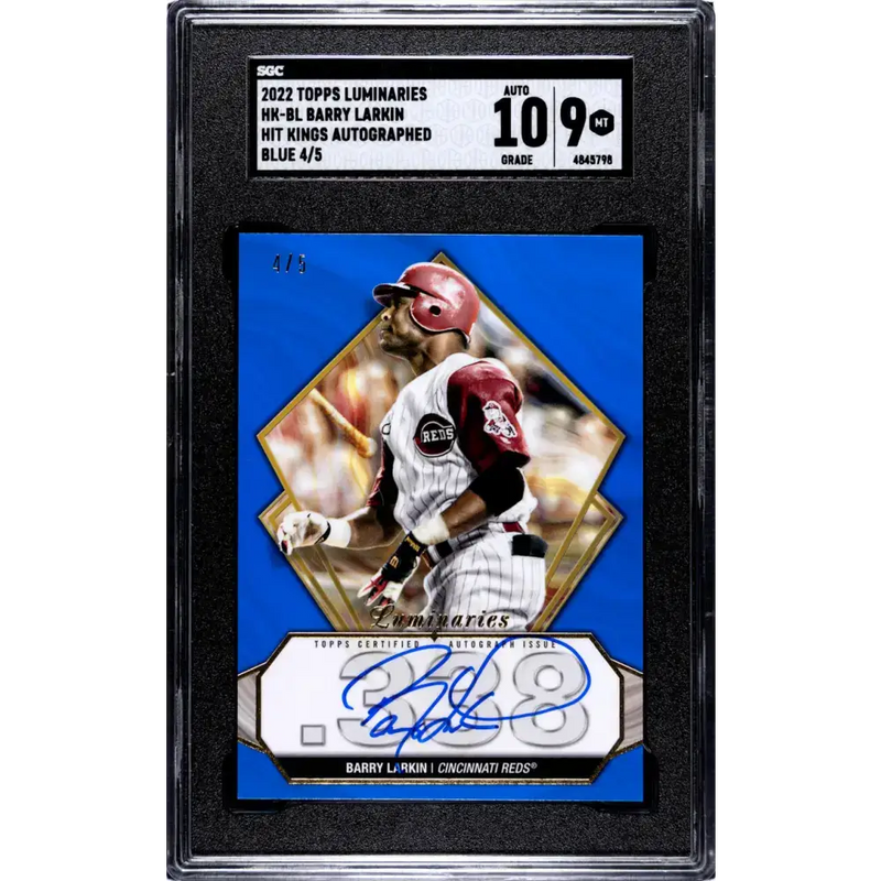 2022 Topps Luminaries #HK-BL Barry Larkin SGC 9 MINT Auto 4/5 Cincinnati Reds Baseball Card - Baseball Card Single