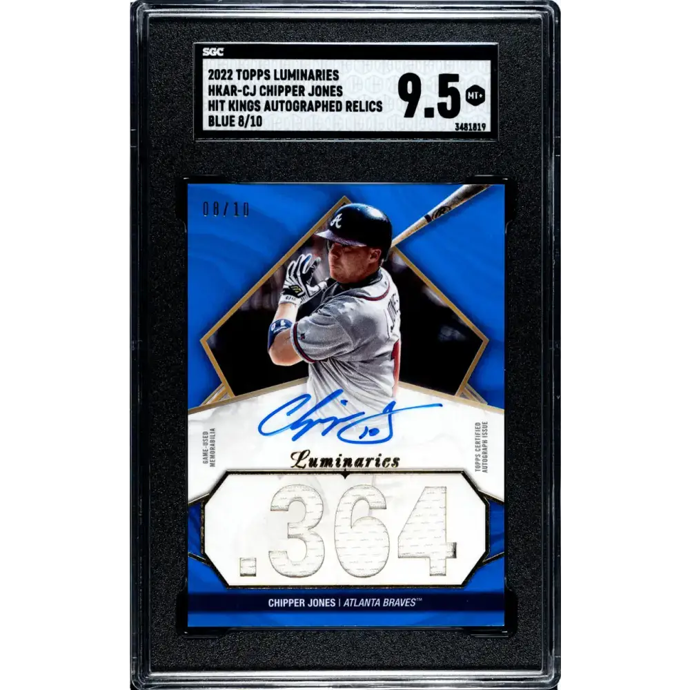 2022 Topps Luminaries #HKAR-CJ Chipper Jones SGC 9.5 MINT+ MEM Auto 8/10 Atlanta Braves Baseball Card - Baseball Card
