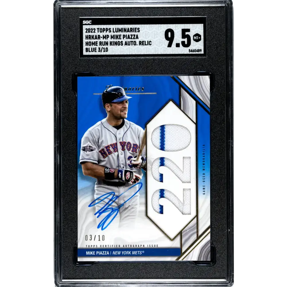 2022 Topps Luminaries #HKAR-MP Mike Piazza SGC 9.5 MINT+ MEM Auto 3/10 New York Mets Baseball Card - Baseball Card