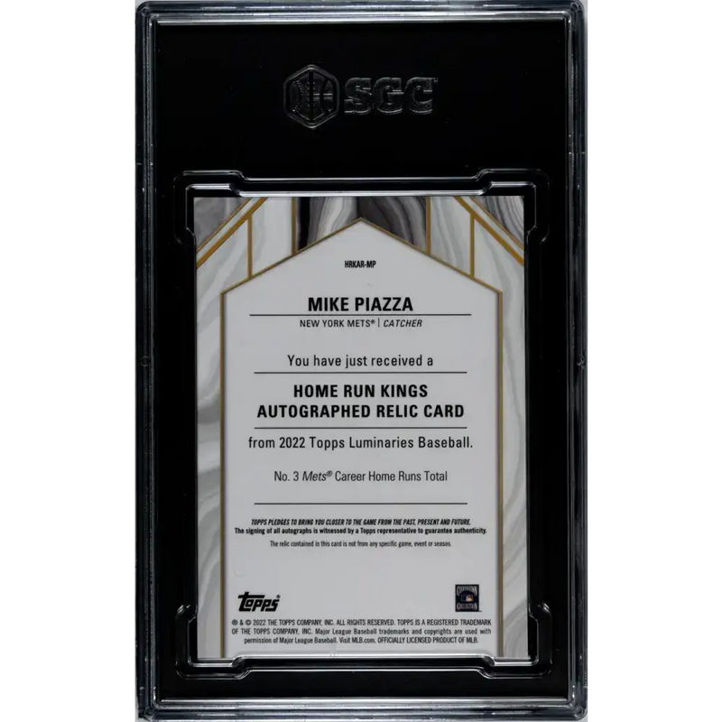 2022 Topps Luminaries #HKAR-MP Mike Piazza SGC 9.5 MINT+ MEM Auto 3/10 New York Mets Baseball Card - Baseball Card