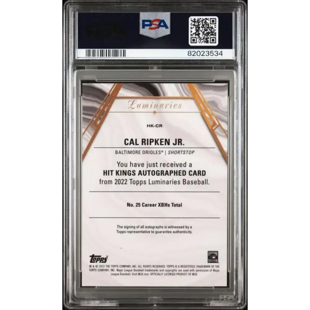 2022 Topps Luminaries #HKCR Cal Ripken Jr. PSA 9 MINT Auto 3/3 Baltimore Orioles Baseball Card - Baseball Card Single