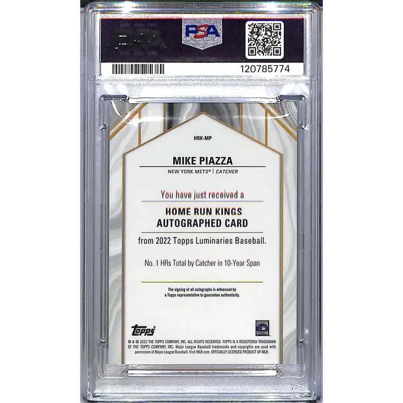 2022 Topps Luminaries Home Run Kings #HRK-MP Mike Piazza PSA 10 GEM MINT Auto 4/15 New York Mets - Baseball Card Single