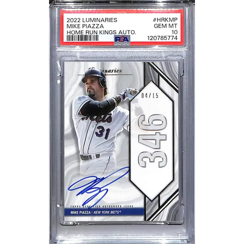 2022 Topps Luminaries Home Run Kings #HRK-MP Mike Piazza PSA 10 GEM MINT Auto 4/15 New York Mets - Baseball Card Single