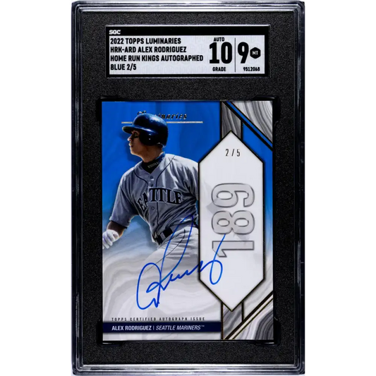 2022 Topps Luminaries #HRK-ARD Alex Rodriguez SGC 9 MINT Auto 2/5 Seattle Mariners Baseball Card - Baseball Card Single