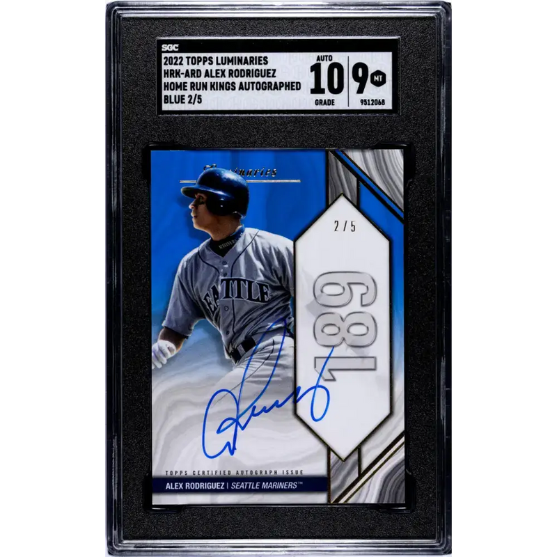 2022 Topps Luminaries #HRK-ARD Alex Rodriguez SGC 9 MINT Auto 2/5 Seattle Mariners Baseball Card - Baseball Card Single