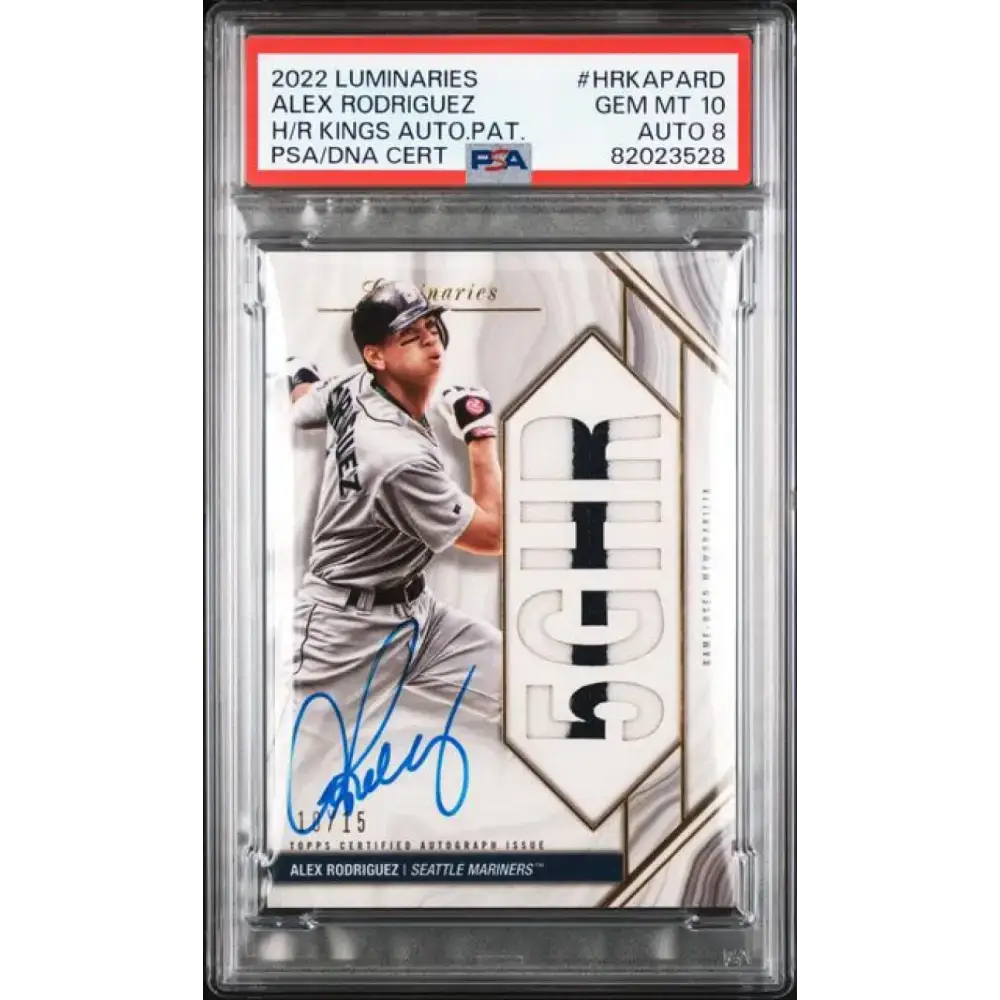 2022 Topps Luminaries #HRKAPARD Alex Rodriguez PSA 10 GEM MINT MEM Auto 10/15 Seattle Mariners Baseball Card - Baseball