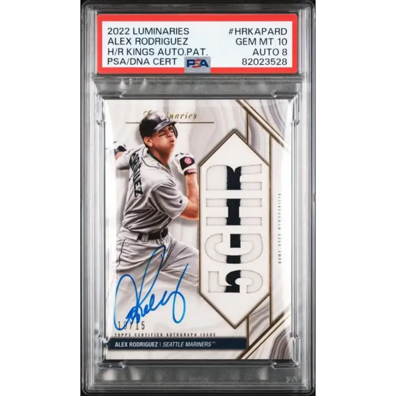 2022 Topps Luminaries #HRKAPARD Alex Rodriguez PSA 10 GEM MINT MEM Auto 10/15 Seattle Mariners Baseball Card - Baseball