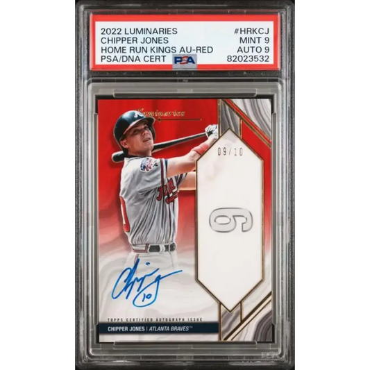 2022 Topps Luminaries #HRKCJ Chipper Jones PSA 9 MINT Auto 9/10 Atlanta Braves Baseball Card - Baseball Card Single