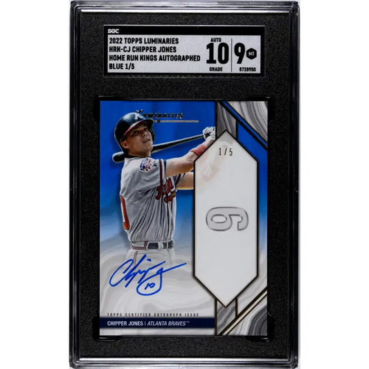 2022 Topps Luminaries #HRKCJ Chipper Jones SGC 9 MINT Auto 1/5 Atlanta Braves Baseball Card - Baseball Card Single