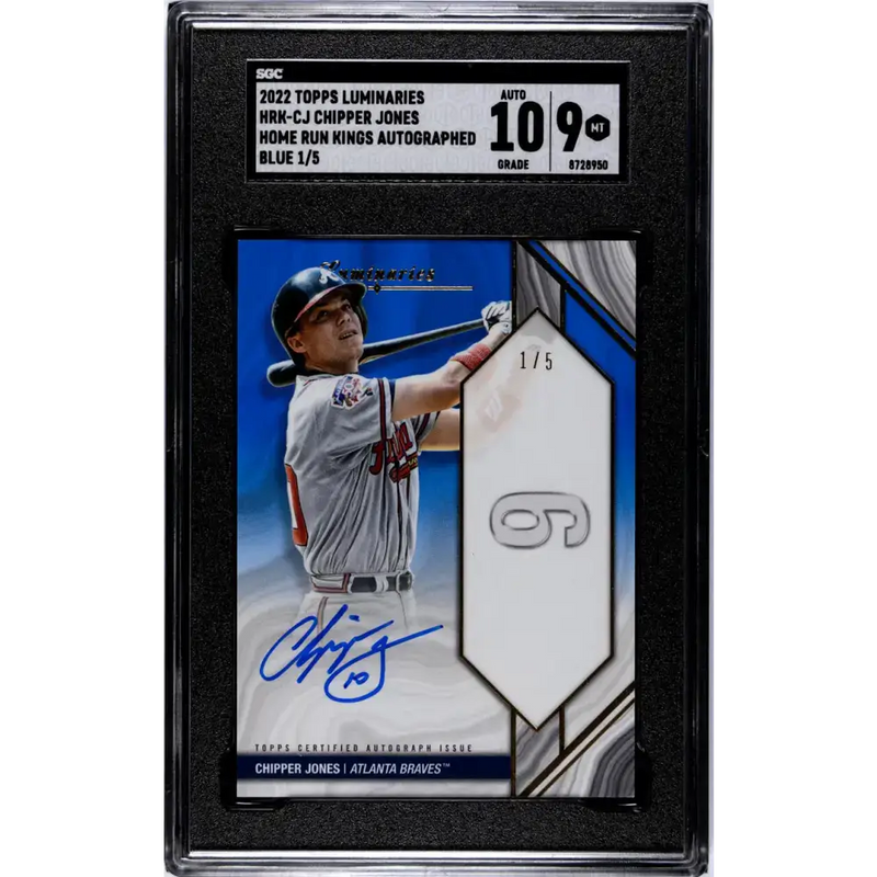 2022 Topps Luminaries #HRKCJ Chipper Jones SGC 9 MINT Auto 1/5 Atlanta Braves Baseball Card - Baseball Card Single