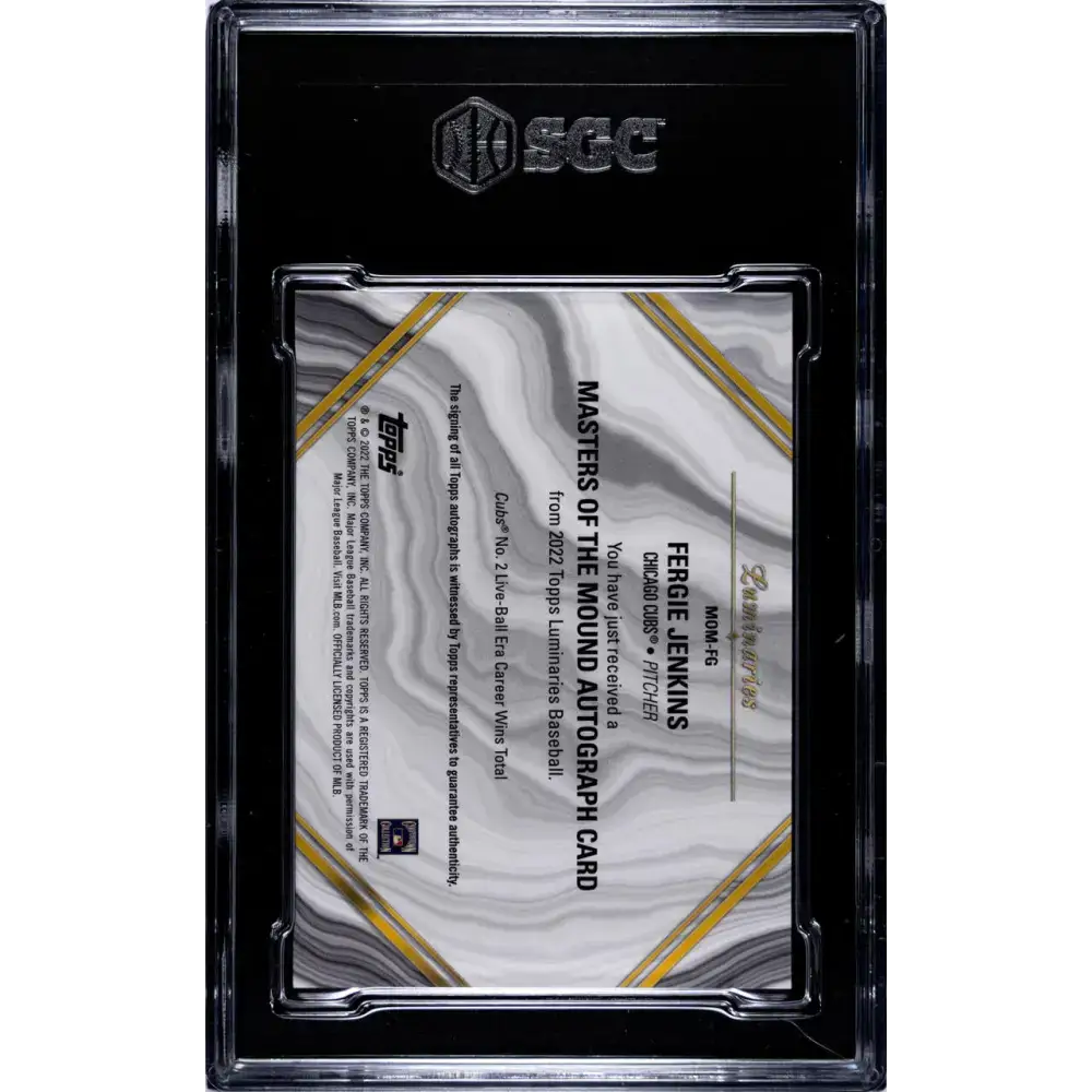 2022 Topps Luminaries #MOM-FG Fergie Jenkins SGC 9.5 MINT+ Auto 3/15 Chicago Cubs Baseball Card - Baseball Card Single