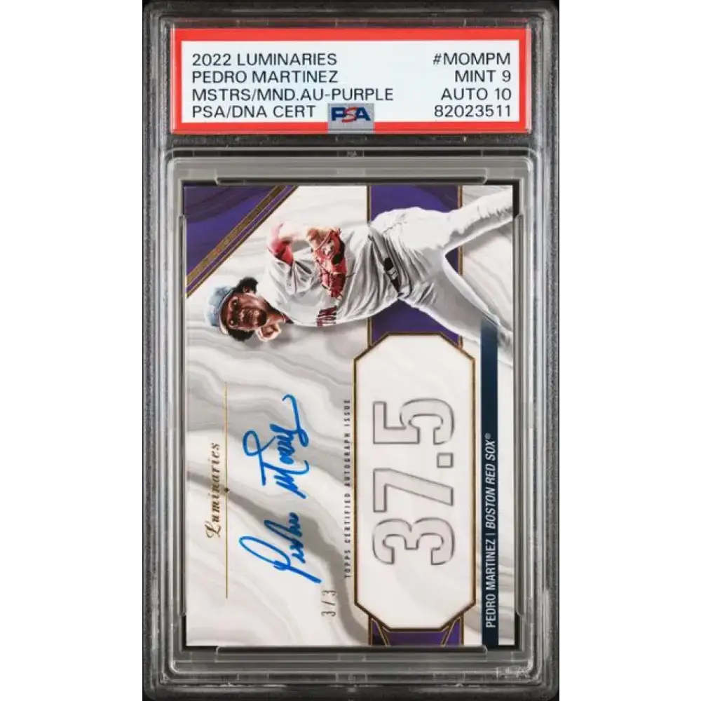 2022 Topps Luminaries #MOMPM Pedro Martinez PSA 9 MINT Auto 3/3 Boston Red Sox Baseball Card - Baseball Card Single