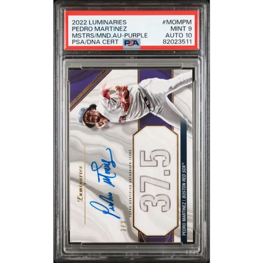 2022 Topps Luminaries #MOMPM Pedro Martinez PSA 9 MINT Auto 3/3 Boston Red Sox Baseball Card - Baseball Card Single