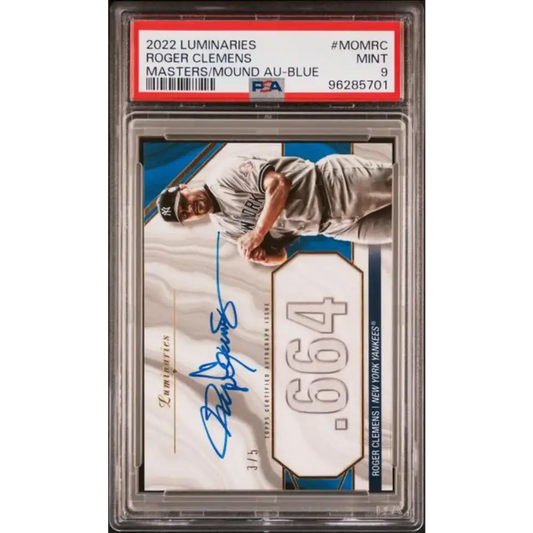 2022 Topps Luminaries #MOMRC Roger Clemens PSA 9 MINT Auto 3/5 New York Yankees Baseball Card - Baseball Card Single