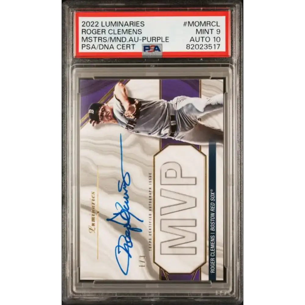 2022 Topps Luminaries #MPMRCL Roger Clemens PSA 9 MINT Auto 1/3 Boston Red Sox Baseball Card - Baseball Card Single