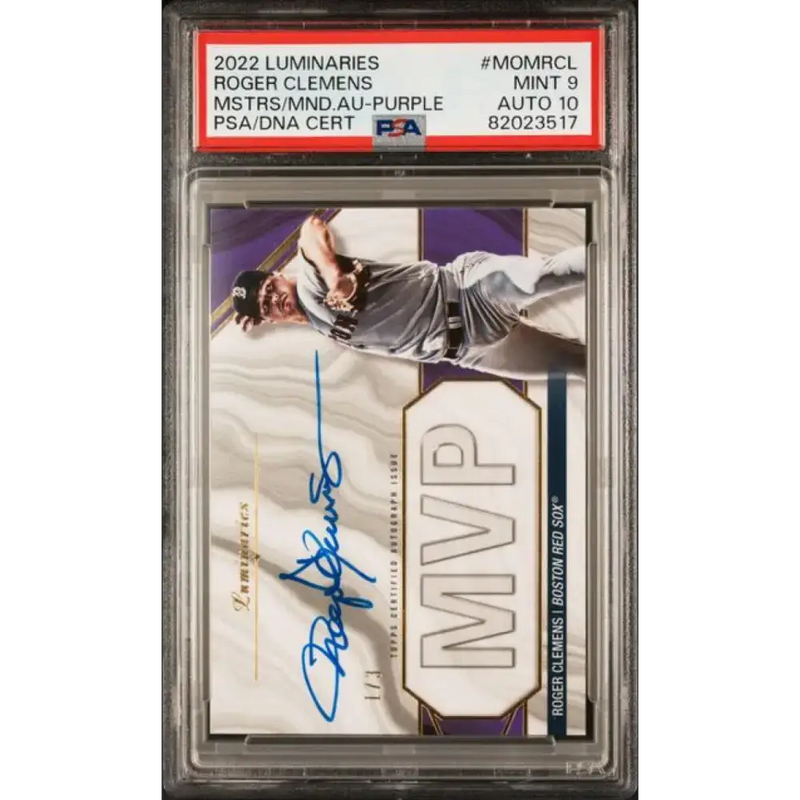 2022 Topps Luminaries #MPMRCL Roger Clemens PSA 9 MINT Auto 1/3 Boston Red Sox Baseball Card - Baseball Card Single
