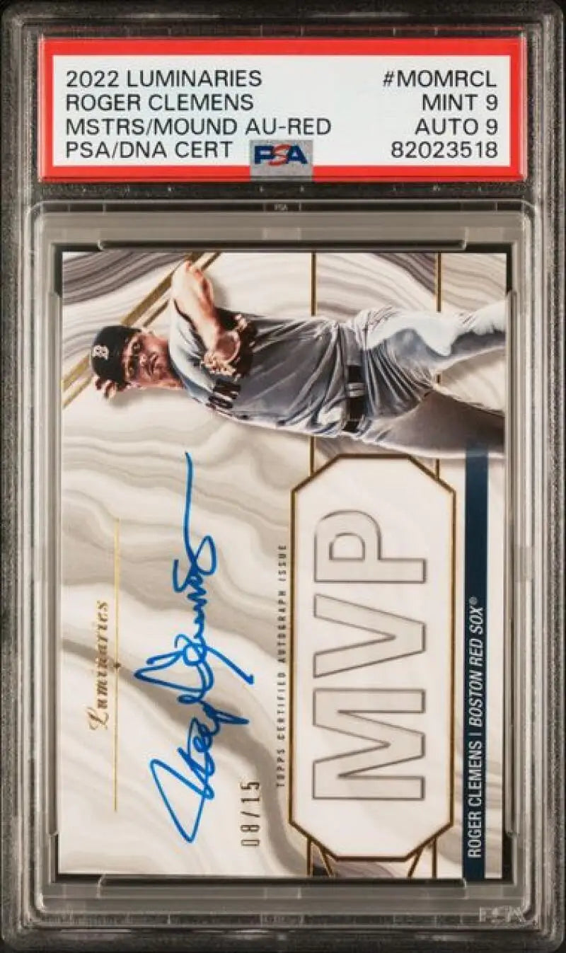 2022 Topps Luminaries #MPMRCL Roger Clemens PSA 9 MINT Auto 8/15 Boston Red Sox Baseball Card - Baseball Card Single