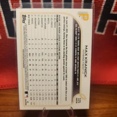 2022 Topps Max Kranick RC #325 Pirates - Baseball Card Single