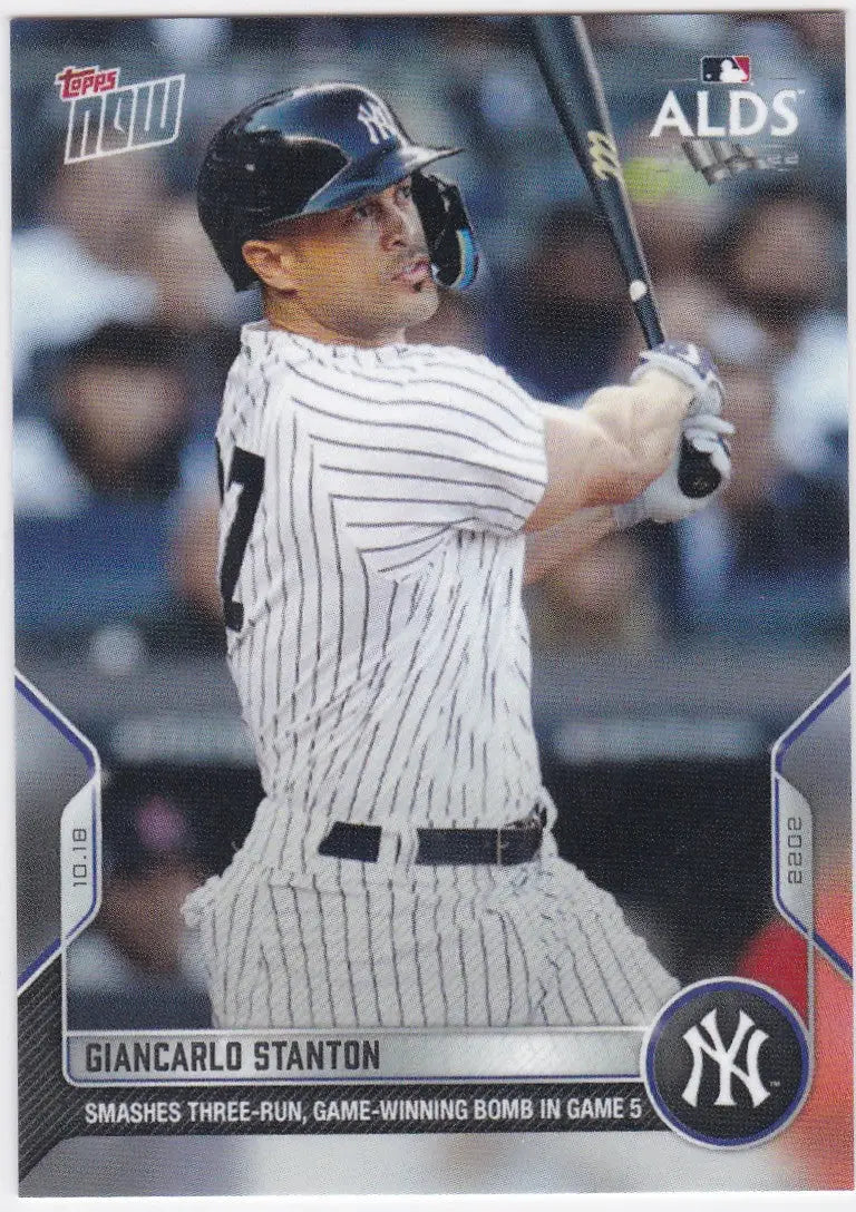 Giancarlo Stanton baseball card featuring New York Yankees player in 2022 TOPPS NOW