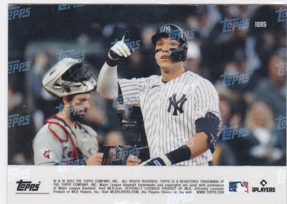 Aaron Judge baseball card from 2022 TOPPS NOW featuring New York Yankees star