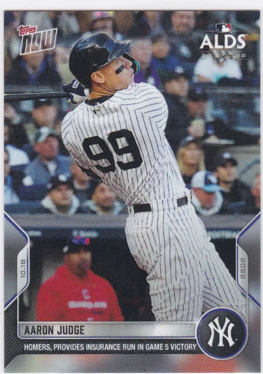 Aaron Judge baseball card from 2022 TOPPS NOW featuring New York Yankees star