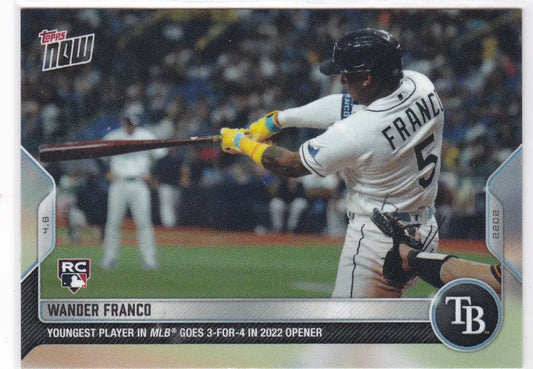 Wander Franco Tampa Bay Rays baseball card from 2022 TOPPS NOW series