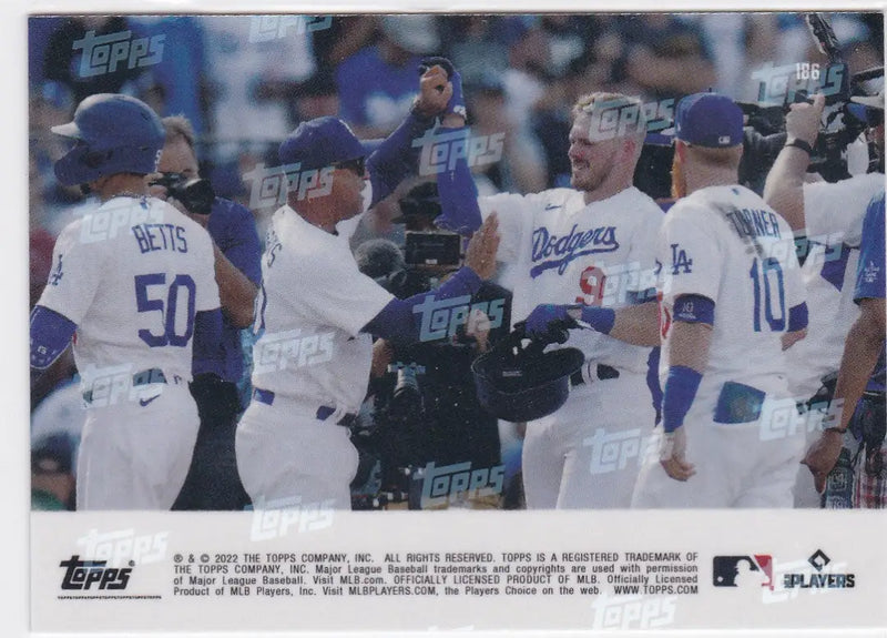 Baseball card featuring Los Angeles Dodgers players from 2022 TOPPS NOW GAVIN LUX