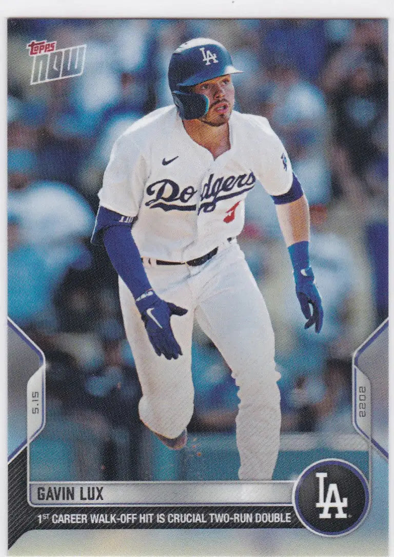 Gavin Lux baseball card from 2022 TOPPS NOW featuring Los Angeles Dodgers player