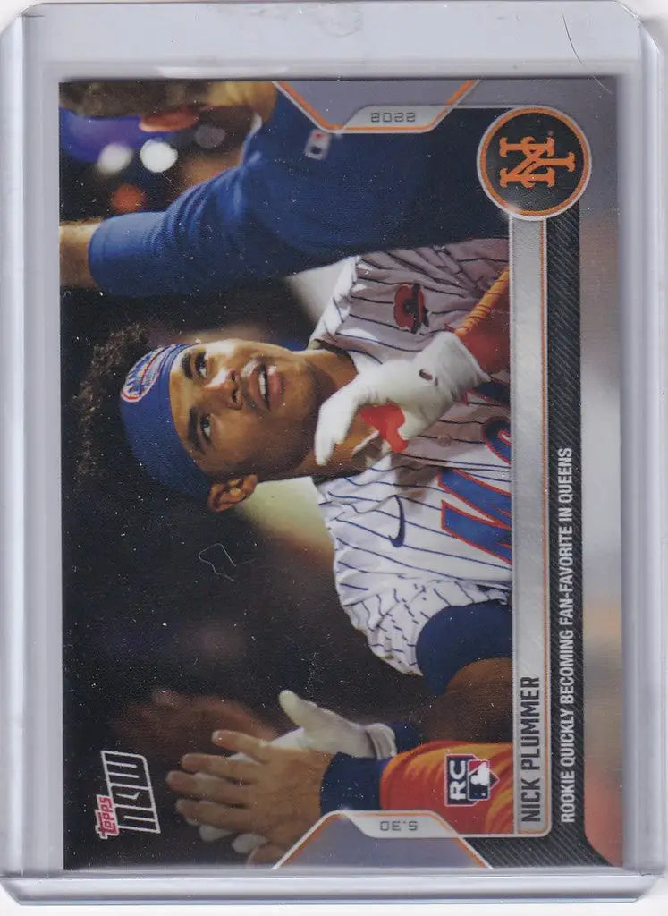 Baseball trading card of Nick Plummer from New York Mets 2022 Topps Now series
