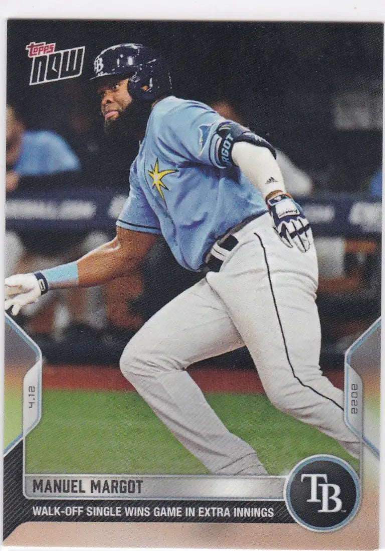 Baseball card of Manuel Margot Tampa Bay Rays 2022 TOPPS NOW #41 Tampa Bay bay rays