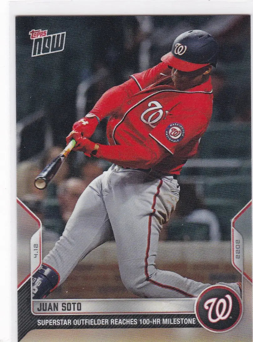 Juan Soto baseball card 2022 TOPPS NOW Washington Nationals collectible image