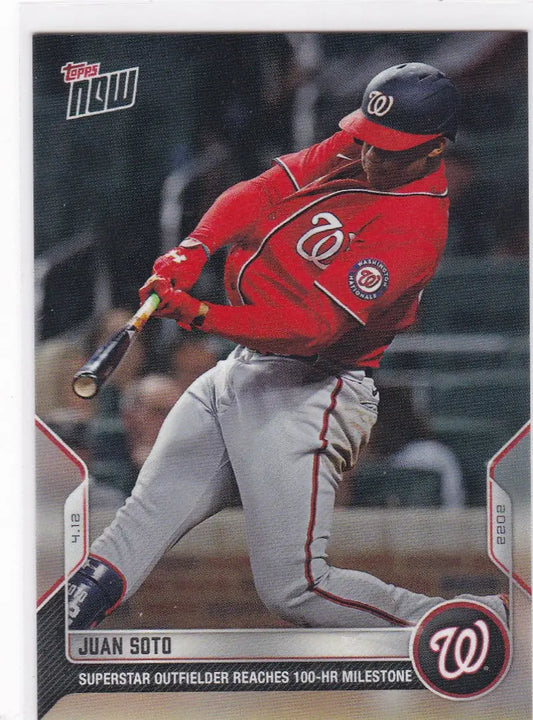 Juan Soto baseball card 2022 TOPPS NOW Washington Nationals collectible image