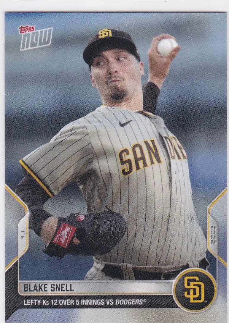 Blake Snell baseball card 2022 TOPPS NOW San Diego Padres player collectible