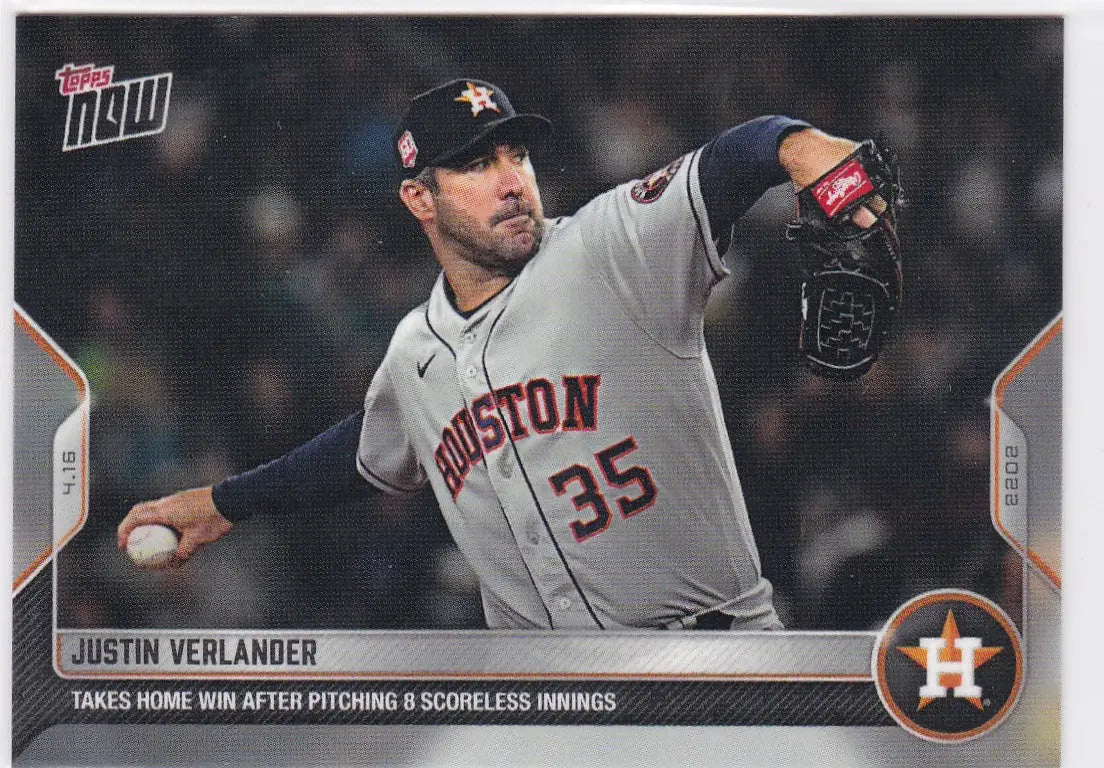 Justin Verlander Houston Astros baseball card from 2022 TOPPS NOW #63