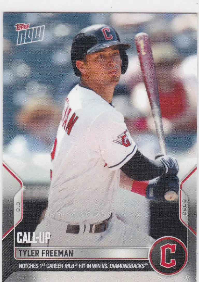 2022 TOPPS NOW Tyler Freeman Cleveland Guardians baseball card featuring Tyler Freeman Cleveland Guardians player