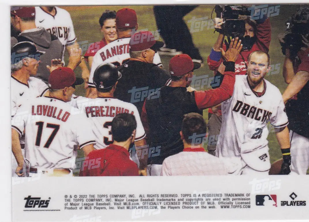 Celebrating Arizona Diamondbacks baseball team featuring Seth Beer Arizona in 2022 TOPPS NOW card