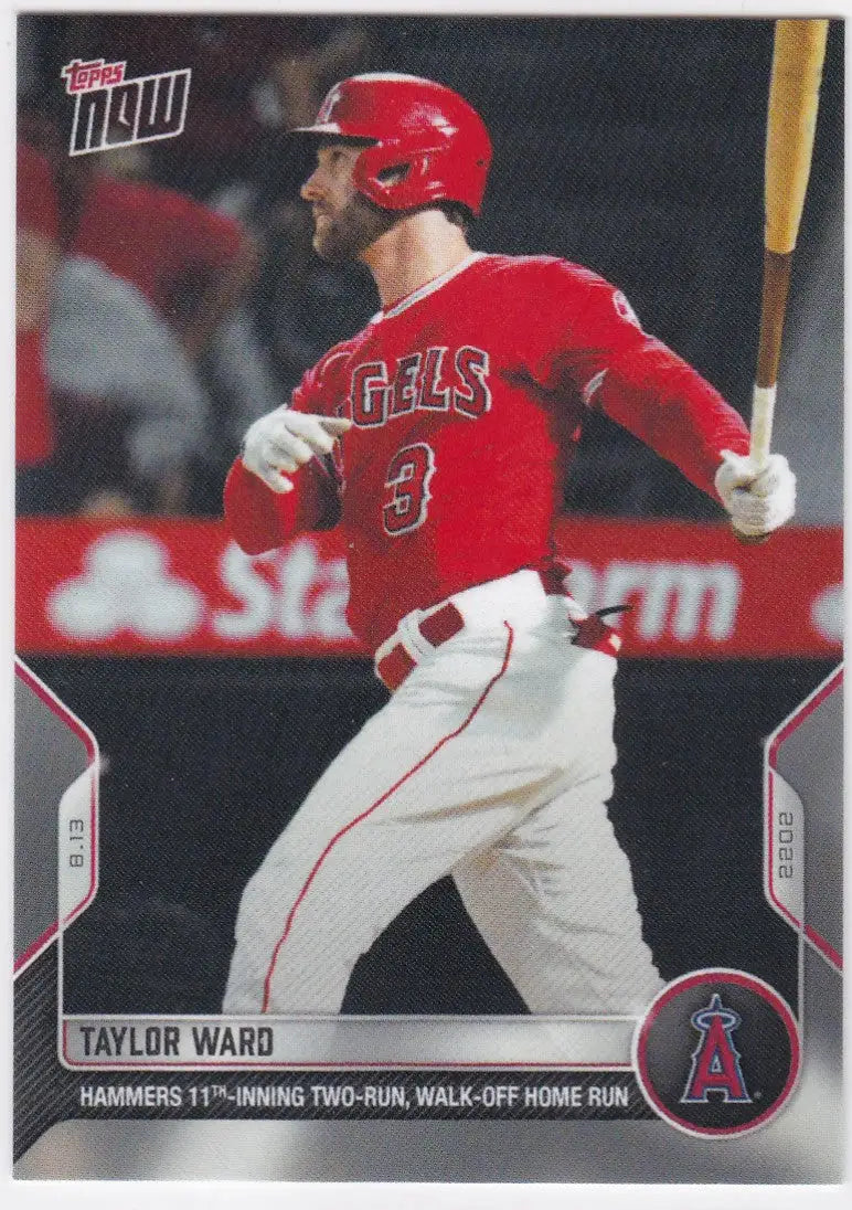 Taylor Ward Angels baseball card from 2022 TOPPS NOW #707 featuring Ward- Angels player