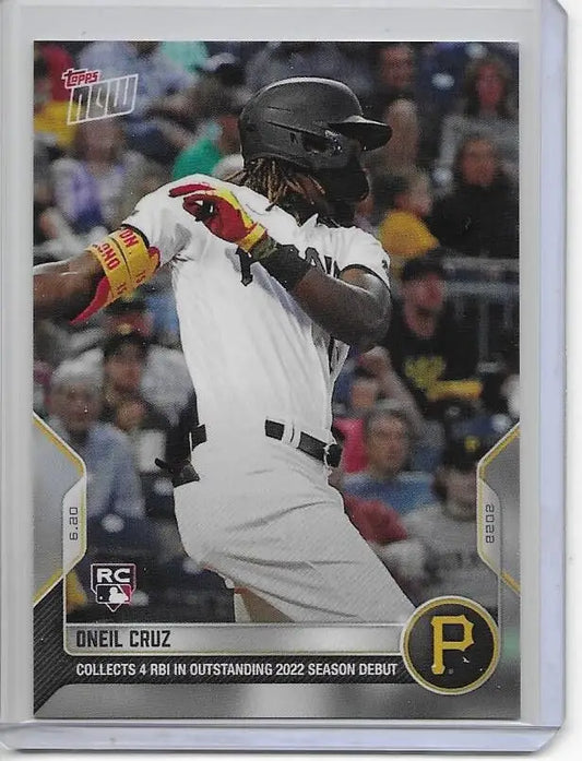 2022 Topps Now Oneil Cruz #377 RC 4 RBI Rookie Pittsburgh Pirates (878) - Baseball Card Single