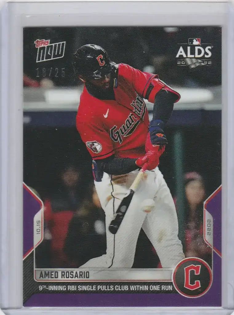 2022 TOPPS NOW PARALLEL #1086 AMED ROSARIO CLEVELAND GUARDIANS 18/25