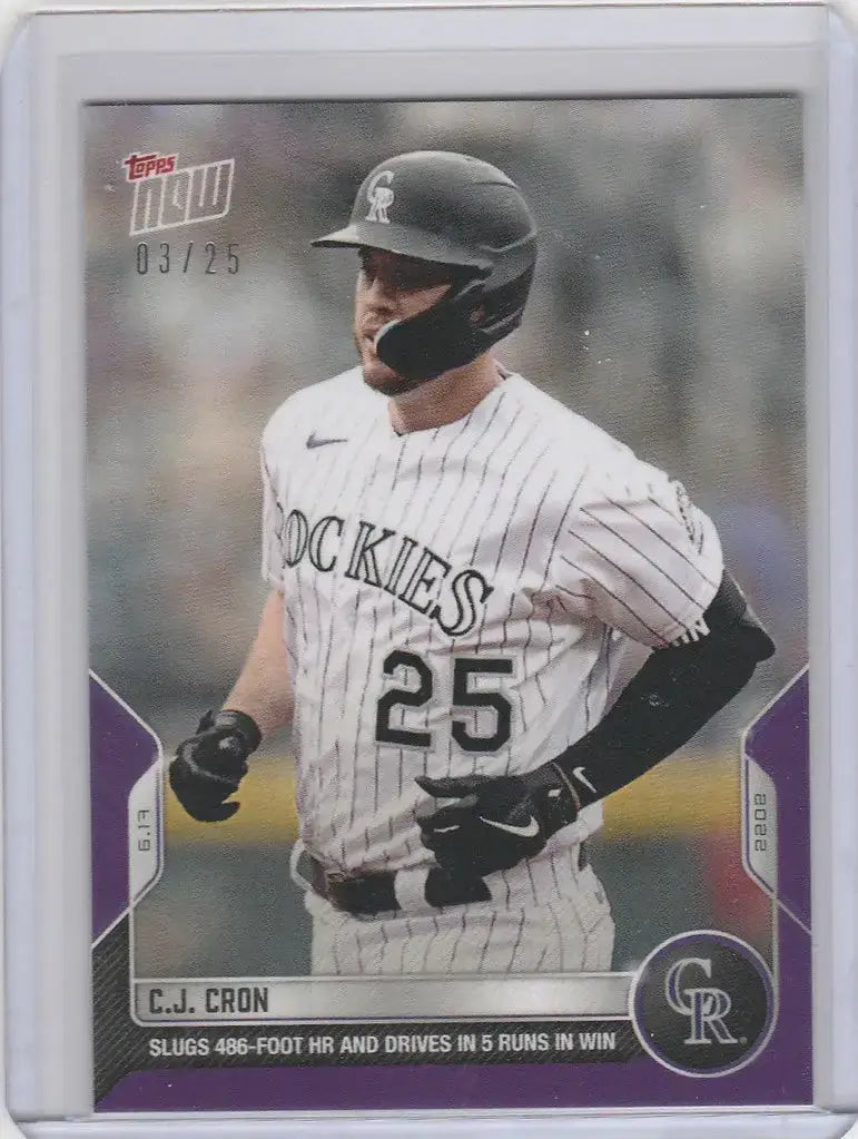 2022 TOPPS NOW PARALLEL #365 CJ CRON COLORADO ROCKIES 3/25