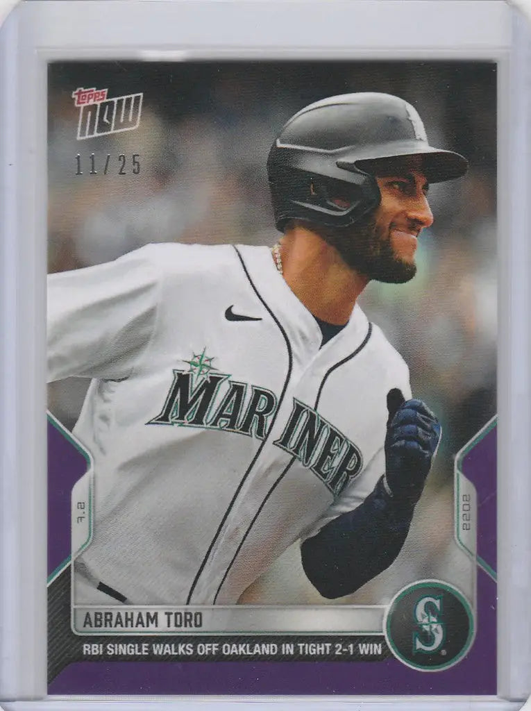 2022 TOPPS NOW Abraham Toro Seattle Mariners trading card in batting stance