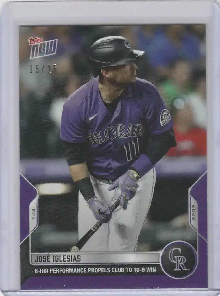 2022 TOPPS NOW PARALLEL #524 JOSE IGELSIAS COLORADO ROCKIES 15/25