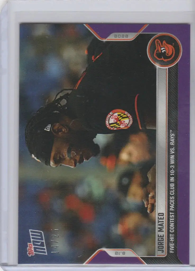 Baseball trading card of Jorge Mateo from Baltimore Orioles 14/25 edition