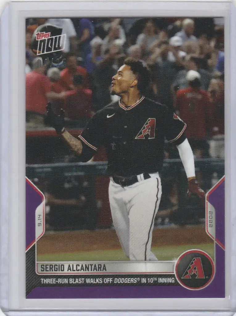 Sergio Alcantara celebrating on field in black Arizona Diamondbacks jersey