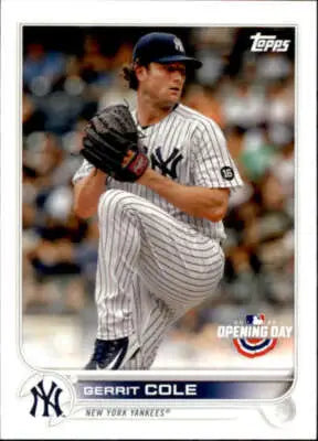 2022 Topps Opening Day Gerrit Cole baseball card with original gloss, Yankees, NM-MT